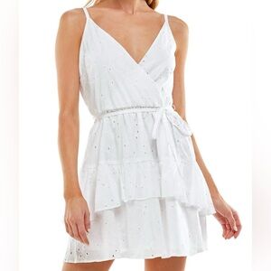White eyelet lace dress